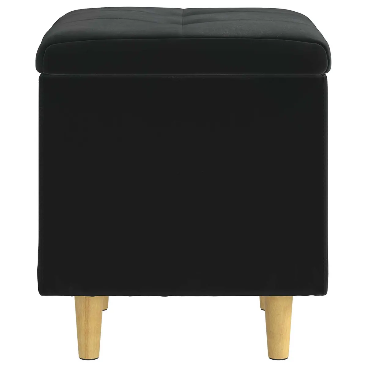 Black Storage Ottoman with Cushion for Home Use