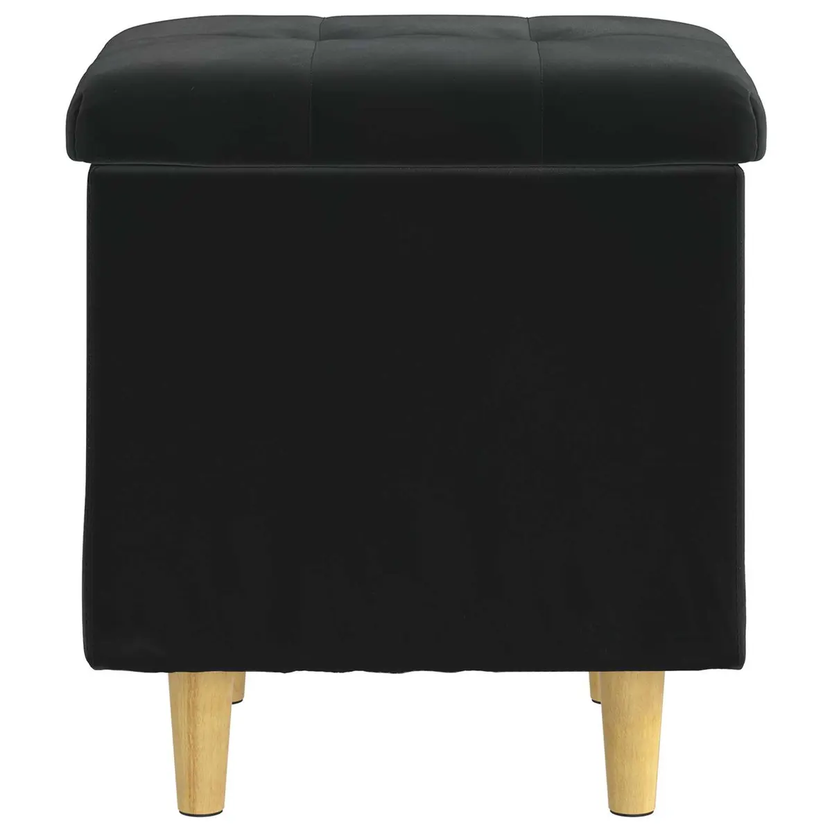 Black Storage Ottoman with Cushion for Home Use