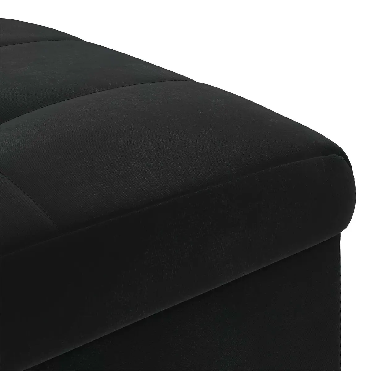 Black Storage Ottoman with Cushion for Home Use