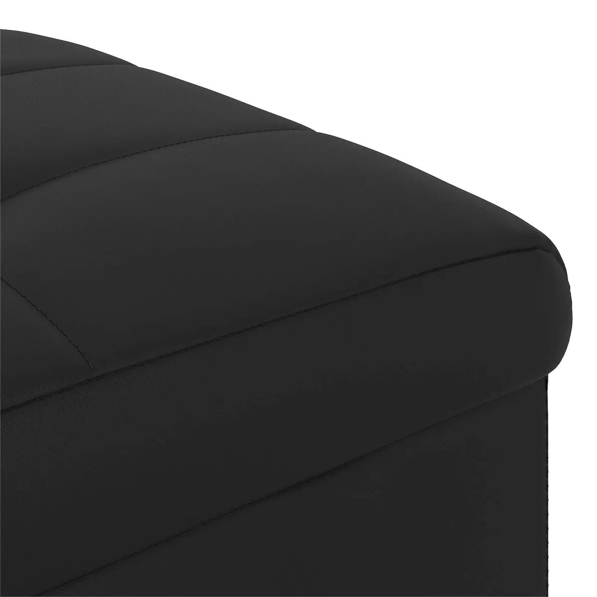 Storage Ottoman Faux Leather Tufted Cushion Black 40 x 40 x 45 cm