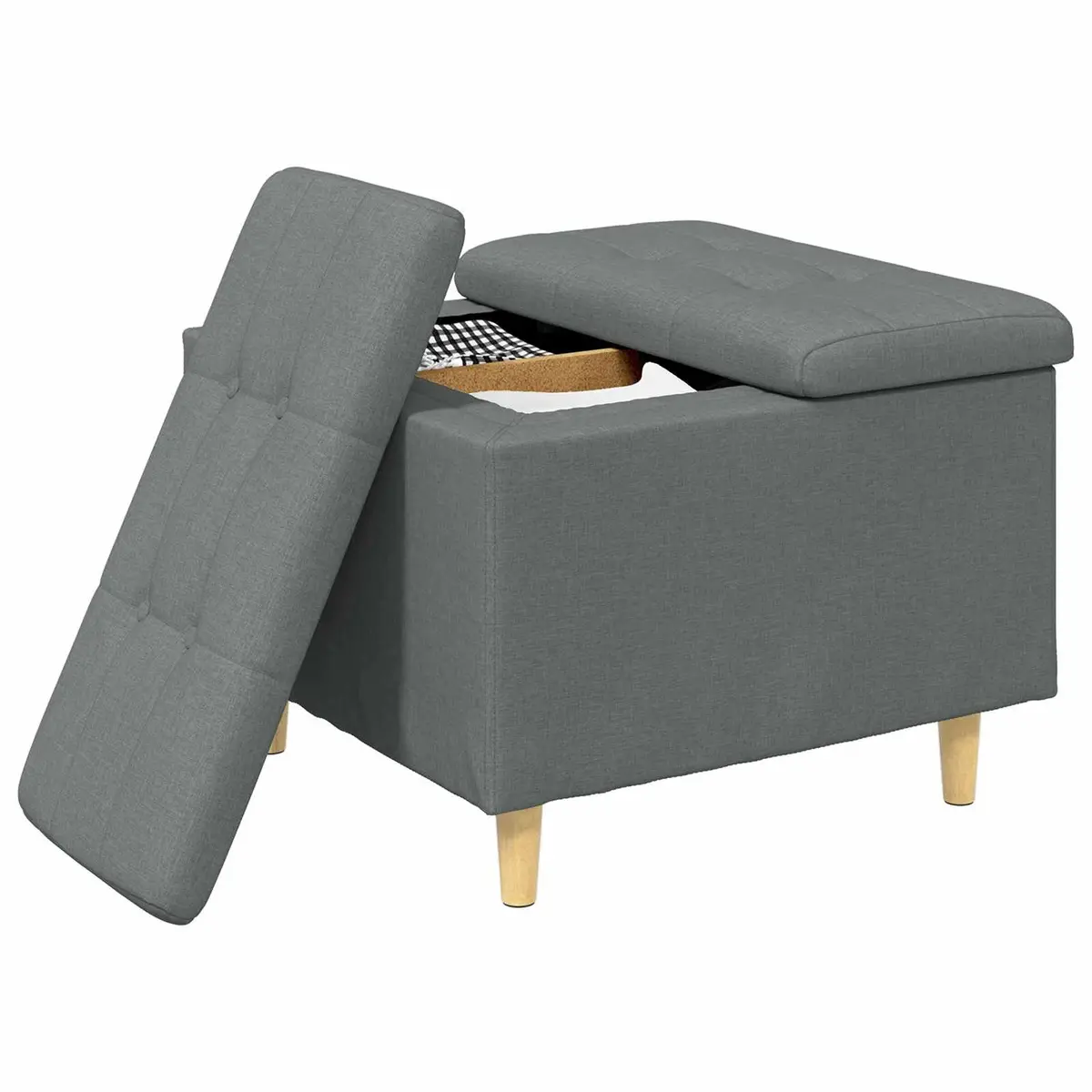 Grey Ottoman for Living Spaces 60x60x45cm