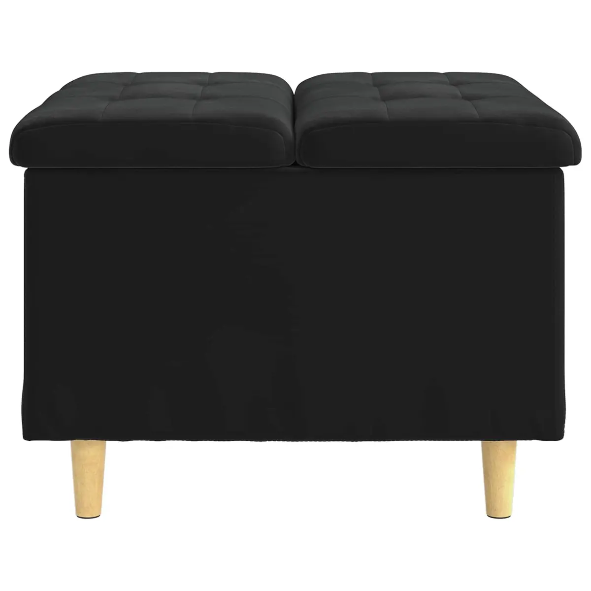 Storage Ottoman Velvet Tufted 60 x 60 x 45 cm Black