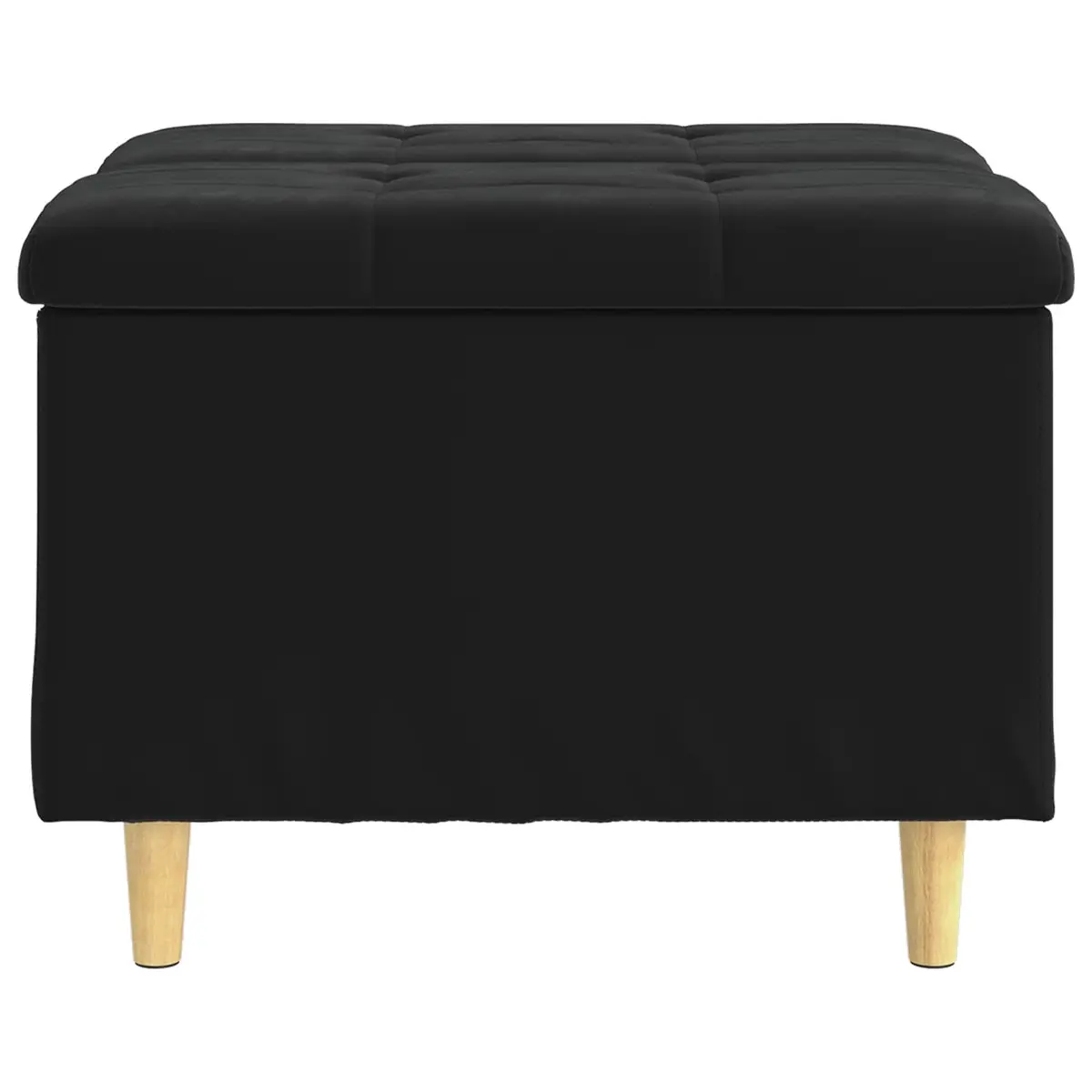 Storage Ottoman Velvet Tufted 60 x 60 x 45 cm Black