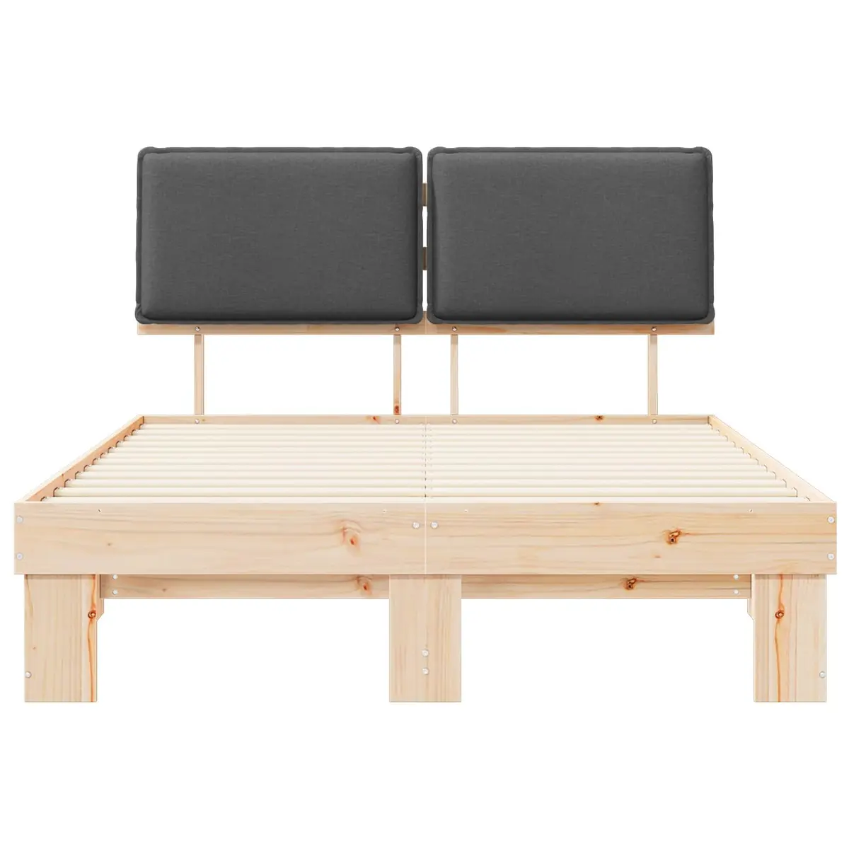 Bed Frame with Upholstered Headboard Grey 150 x 200 cm Modern Bedroom Furniture