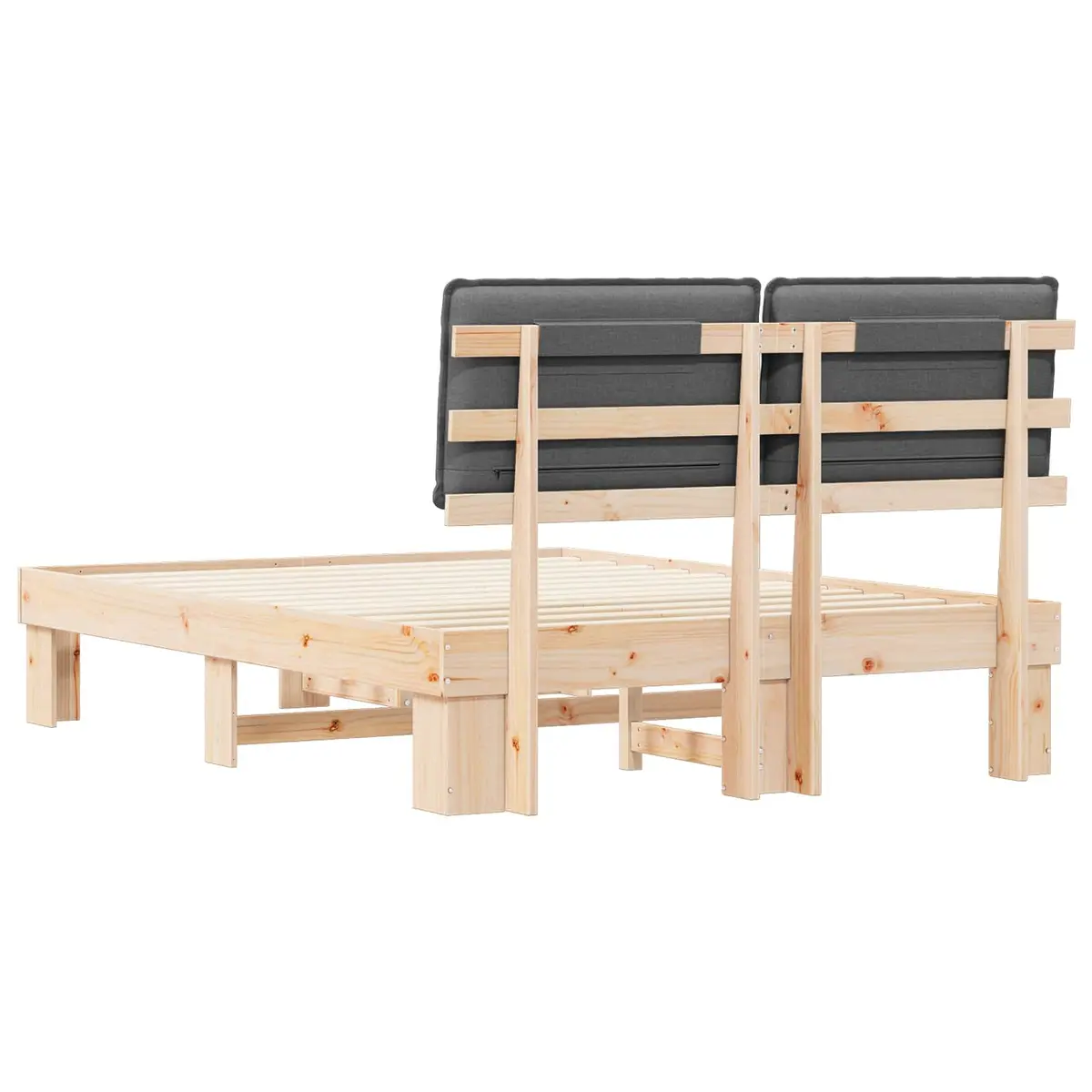 Bed Frame with Upholstered Headboard Grey 150 x 200 cm Modern Bedroom Furniture