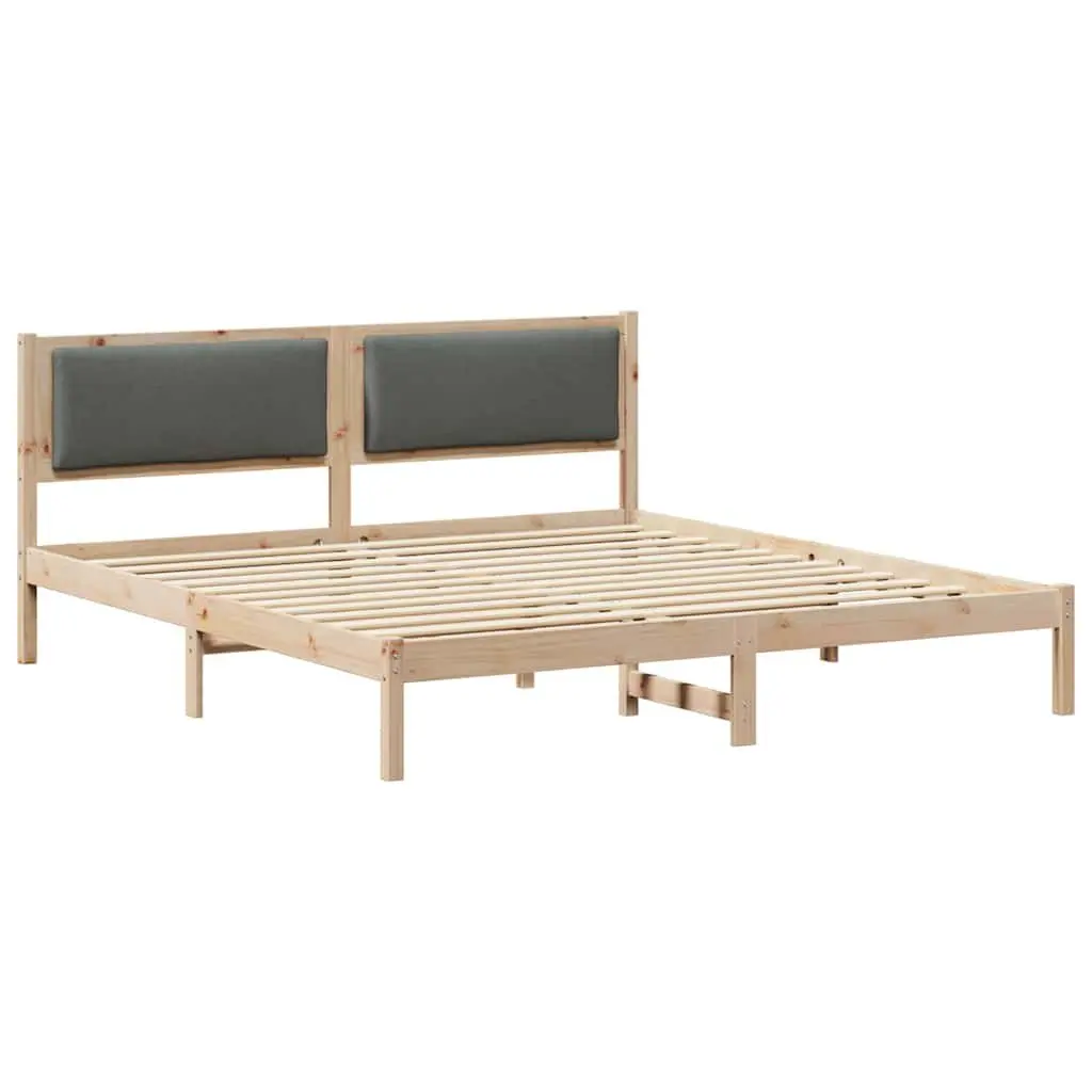Grey Bed Frame with Slatted Base 180 x 200 cm