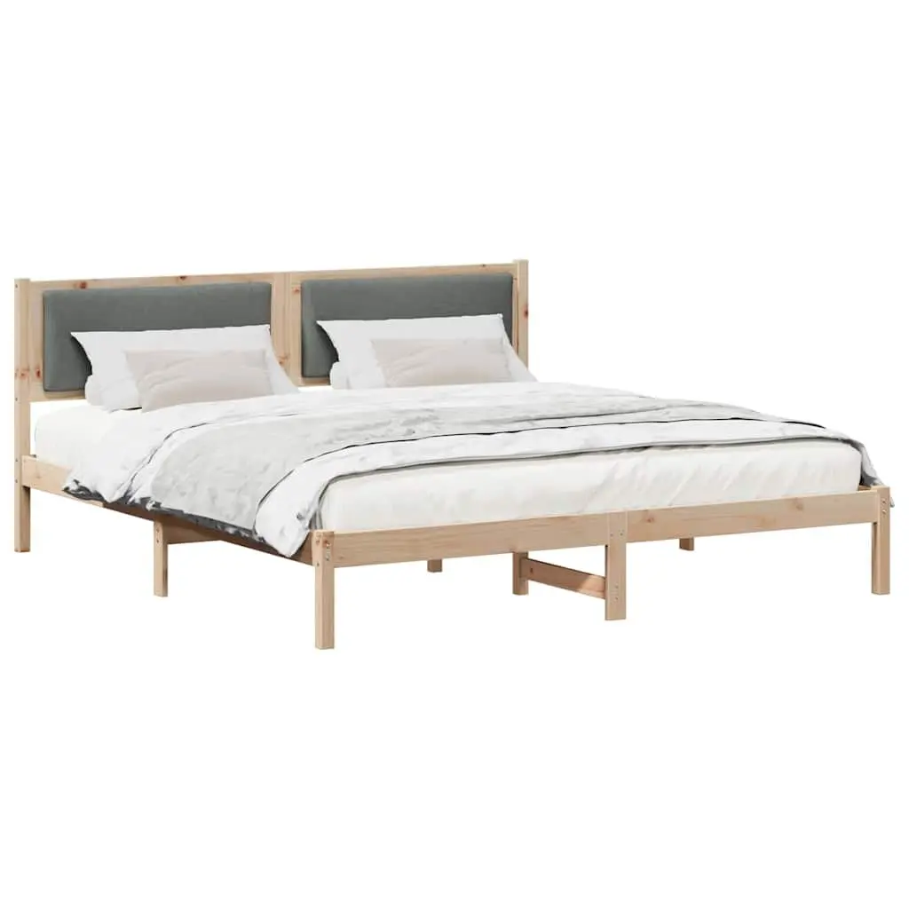 Grey Bed Frame with Slatted Base 180 x 200 cm
