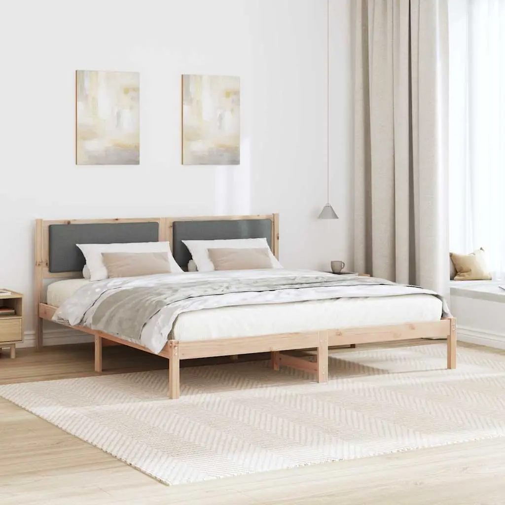 Grey Bed Frame with Slatted Base 180 x 200 cm