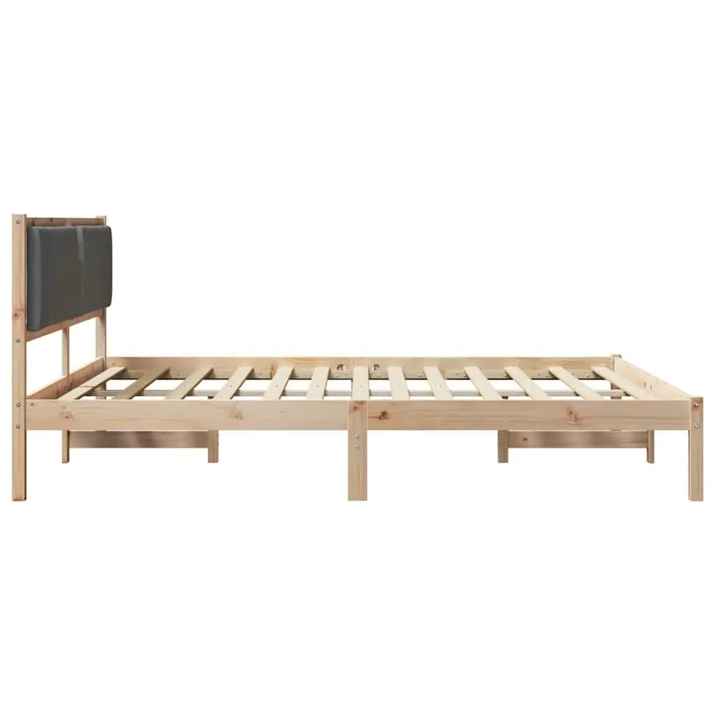 Grey Bed Frame with Slatted Base 180 x 200 cm