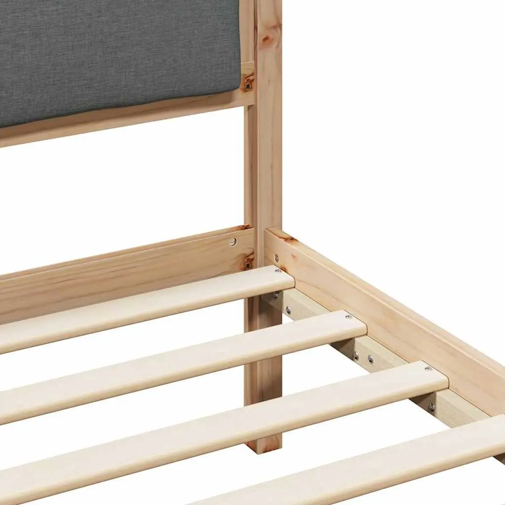 Grey Bed Frame with Slatted Base 180 x 200 cm