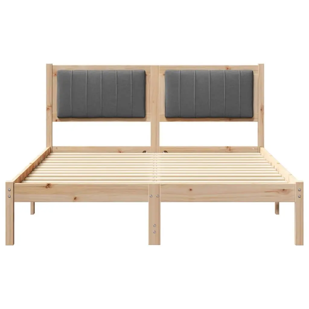 Upholstered Bed Frame with Solid Pine Wood Construction Brown 135x190cm