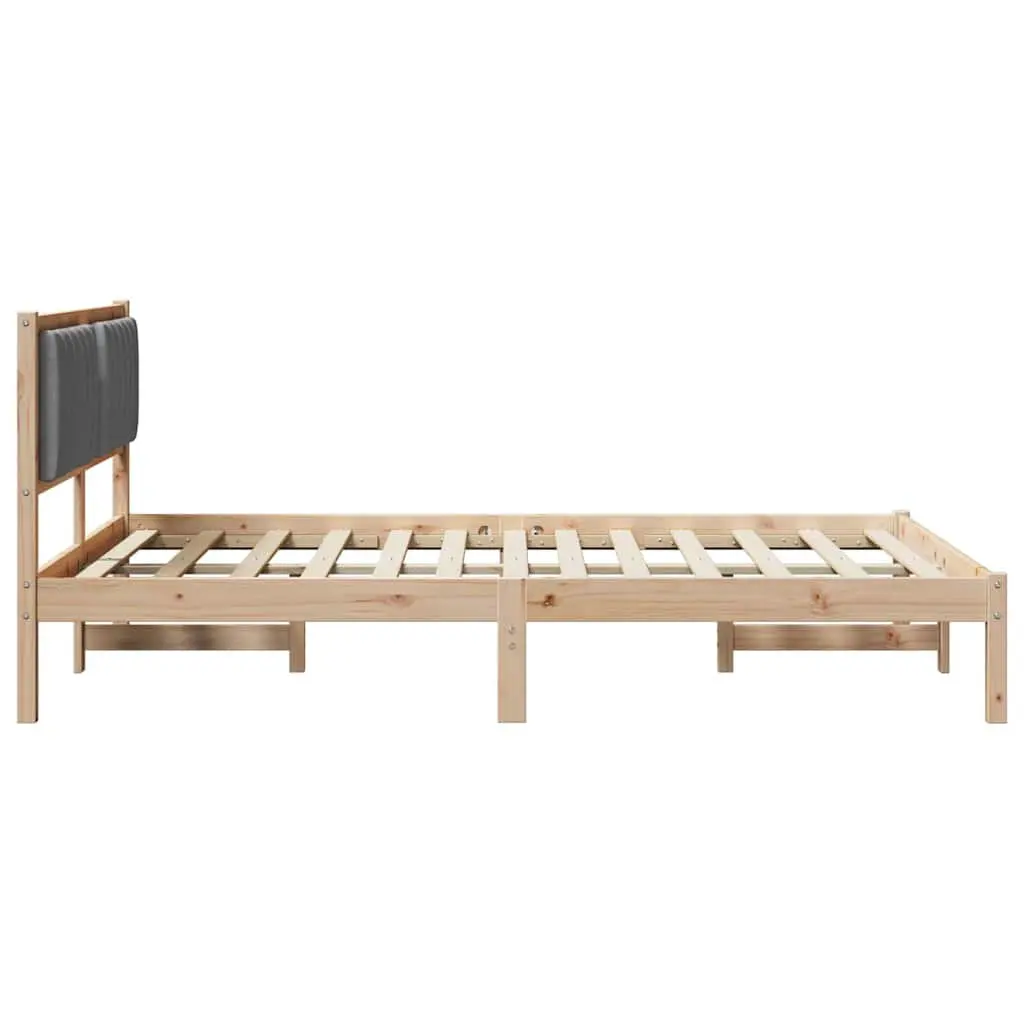 Upholstered Bed Frame with Solid Pine Wood Construction Brown 135x190cm