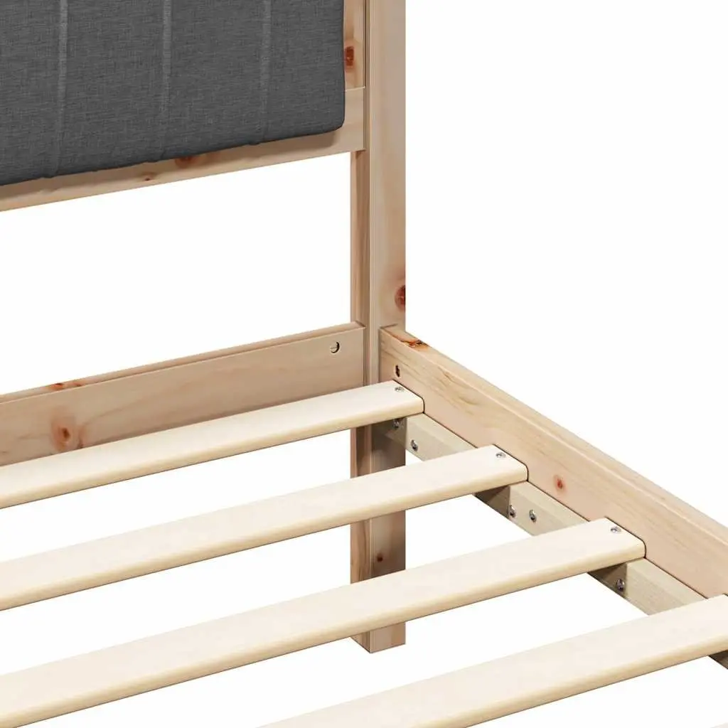 Upholstered Bed Frame with Solid Pine Wood Construction Brown 135x190cm