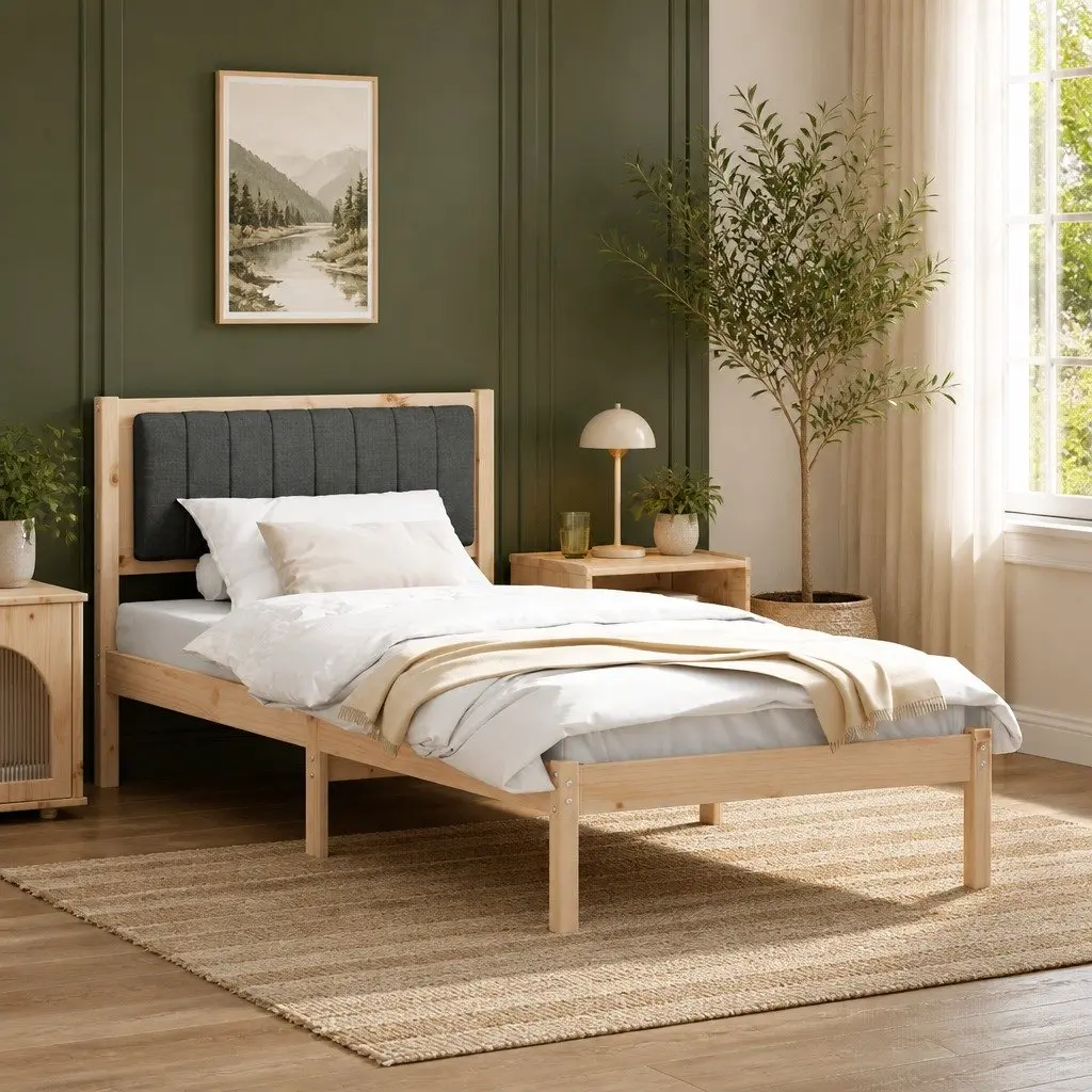 Bed Frame with Upholstered Headboard for Every Bedroom