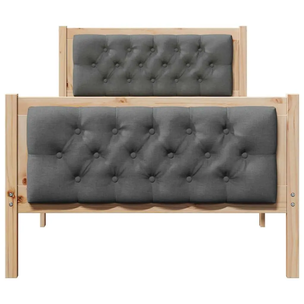 Bed Frame with Headboard 90 x 190 cm Solid Pine Wood Slatted Base Modern Design