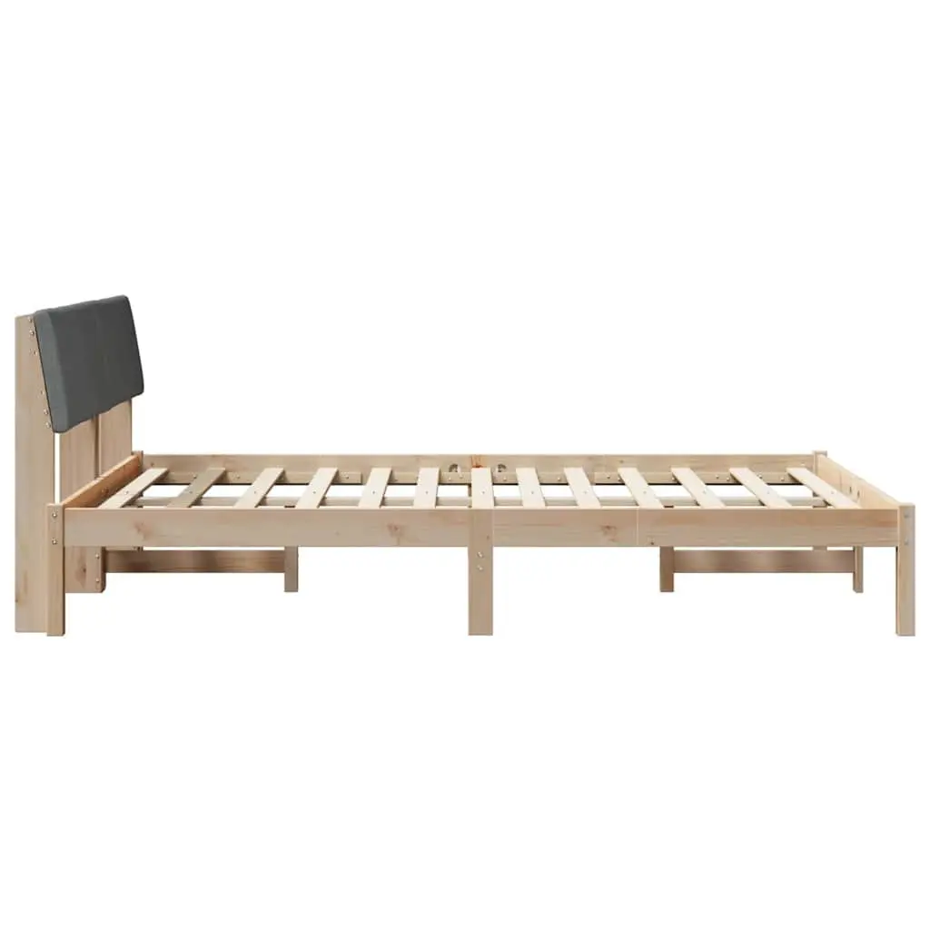 Bed Frame Solid Pine Wood 135 x 190 cm Modern Brown