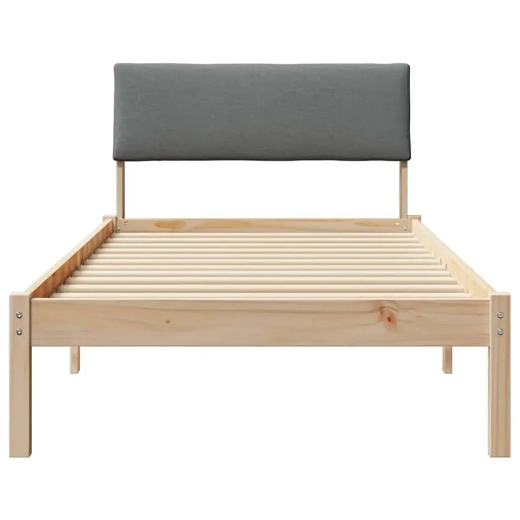 Bed Frame Solid Pine Wood 90 x 190 cm Modern Brown