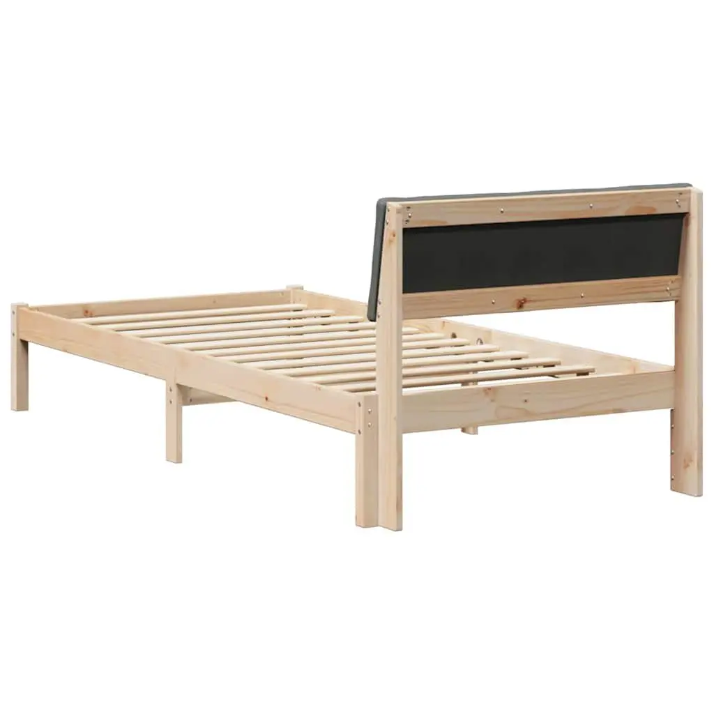 Bed Frame Solid Pine Wood 90 x 190 cm Modern Brown
