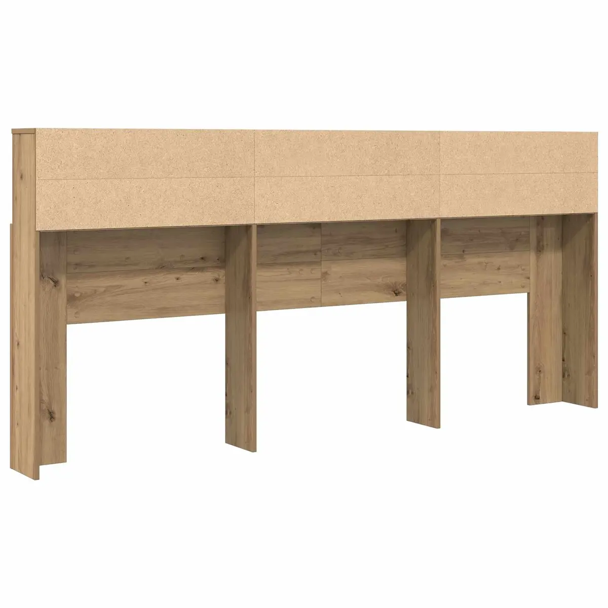 Wall-Mounted Headboard Cabinet with Shelves Modern Bedroom Storage Engineered