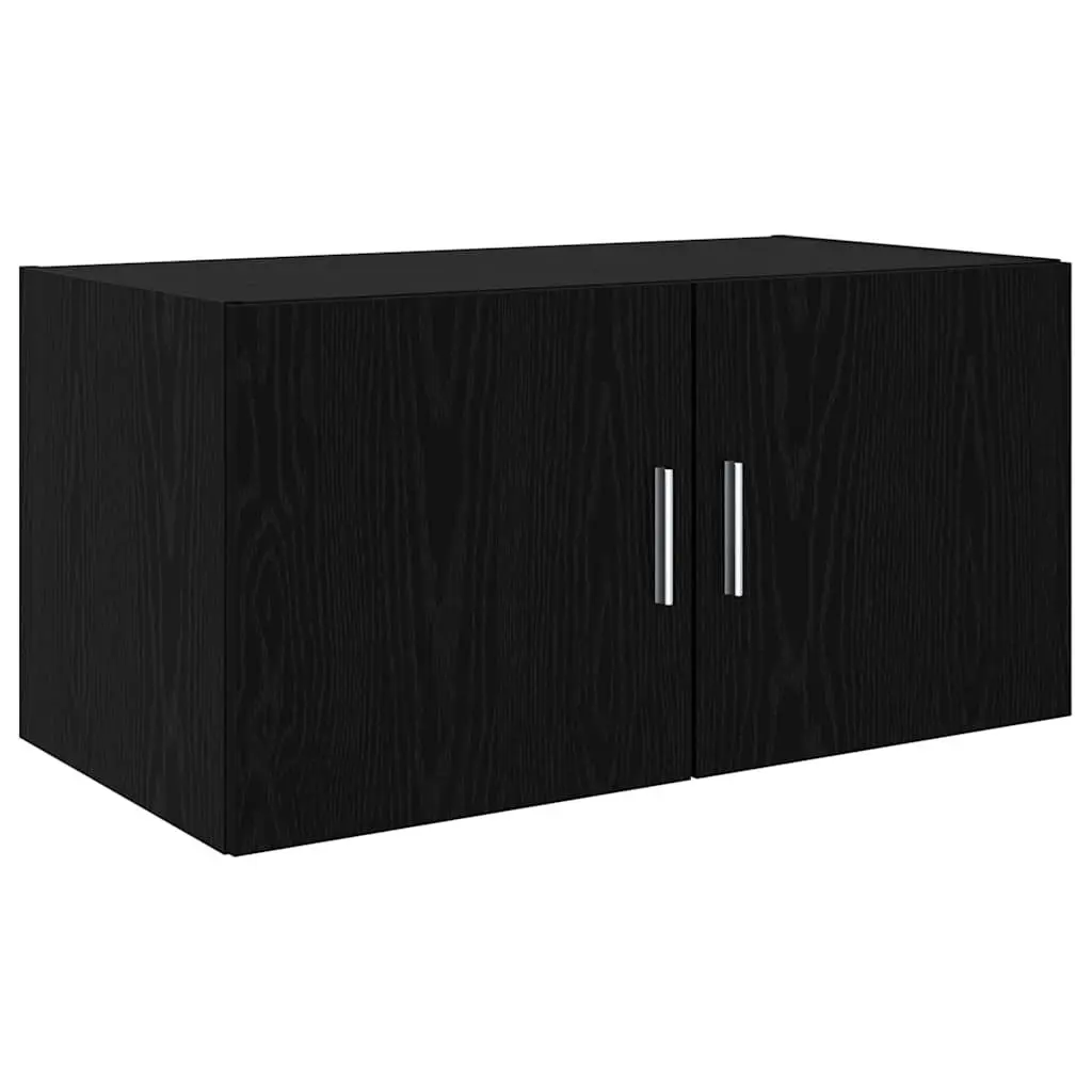 Wall Cabinet Black oak Storage Furniture Engineered Wood Sideboard 80x42.5x40cm