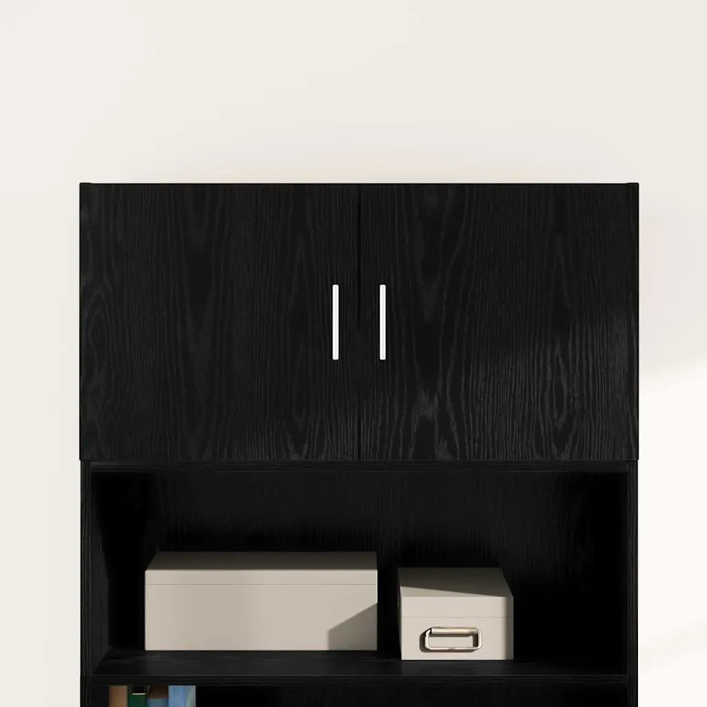Wall Cabinet Black oak Storage Furniture Engineered Wood Sideboard 80x42.5x40cm
