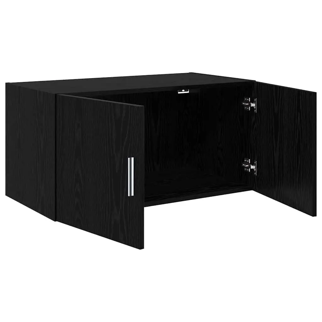 Wall Cabinet Black oak Storage Furniture Engineered Wood Sideboard 80x42.5x40cm