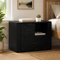 Versatile Black Oak Cabinet for Bedroom Use