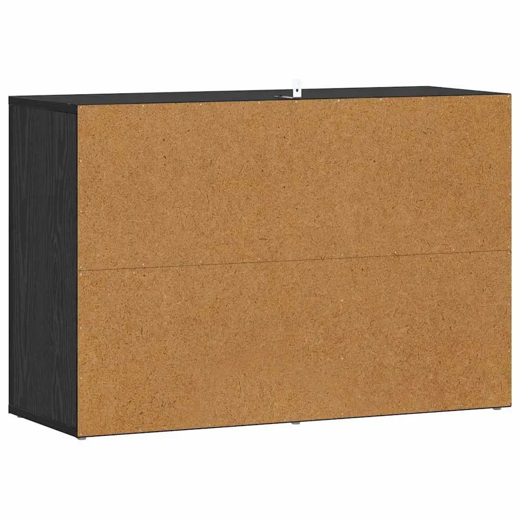 Black Oak Sideboard Engineered Wood 80x30x53cm Storage Cabinet Shelved Living Room