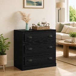 70cm Sideboard - Practical Black Oak Storage Solution