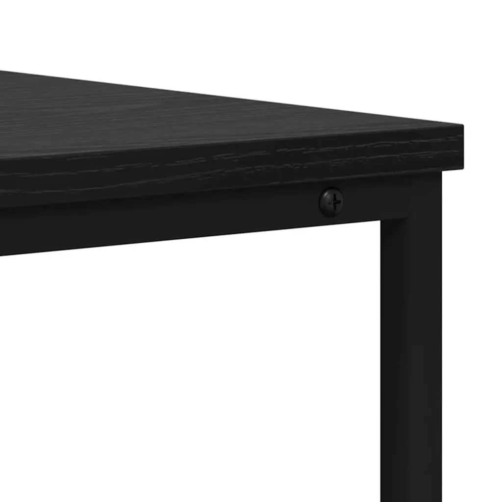 Console Table Engineered Wood 100 x 40 x 75 cm Black Modern Hallway Entryway Storage Shelves