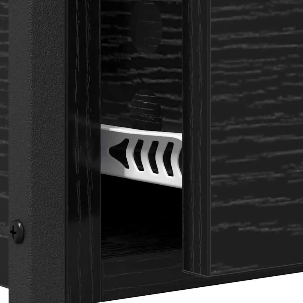 Console Table Engineered Wood 100 x 40 x 75 cm Black Modern Hallway Entryway Storage Shelves