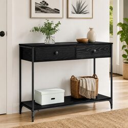 Versatile Black Oak Console Table for Modern Homes