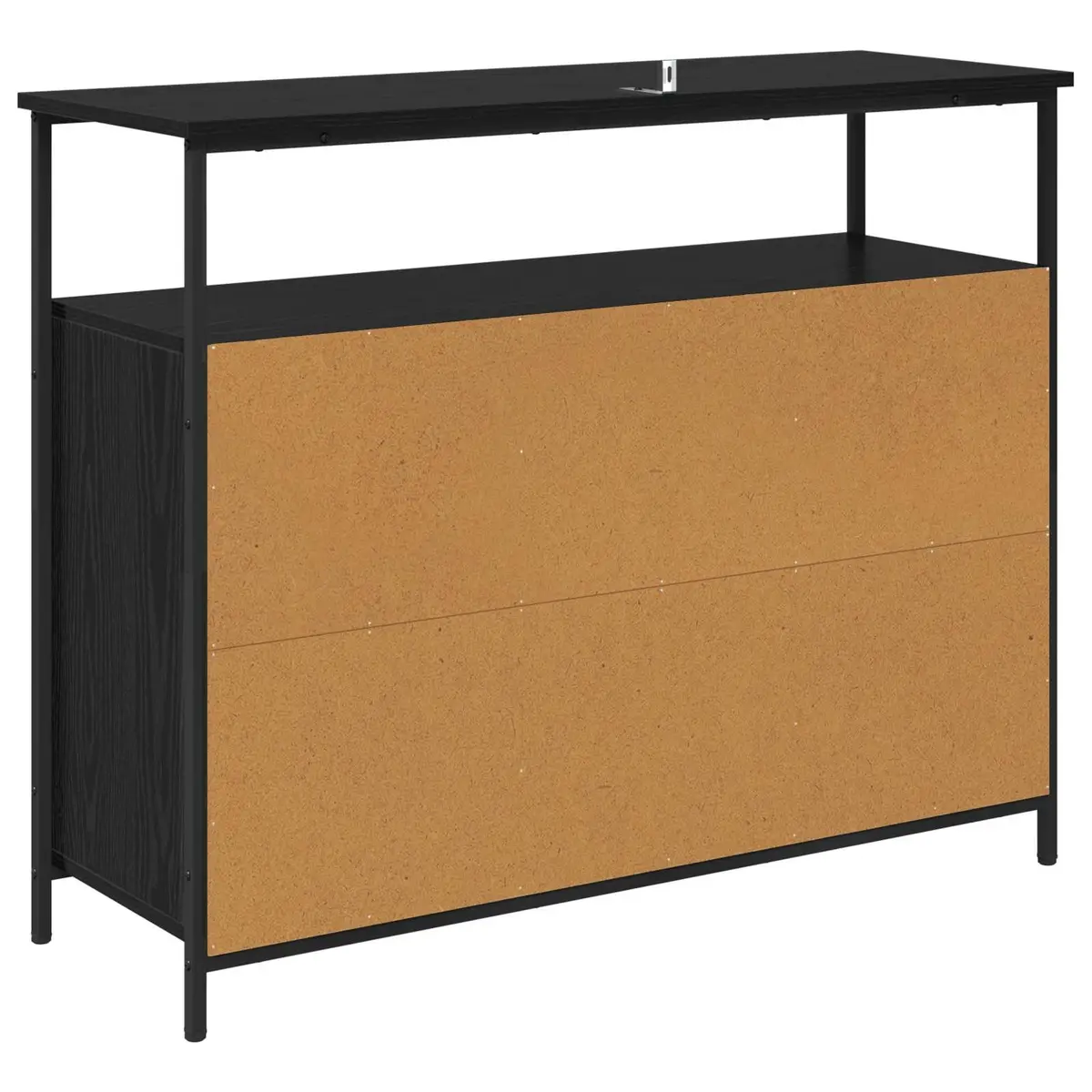 Sideboard Black Oak Modern Engineered Wood Storage Cabinet Dining Kitchen Buffet