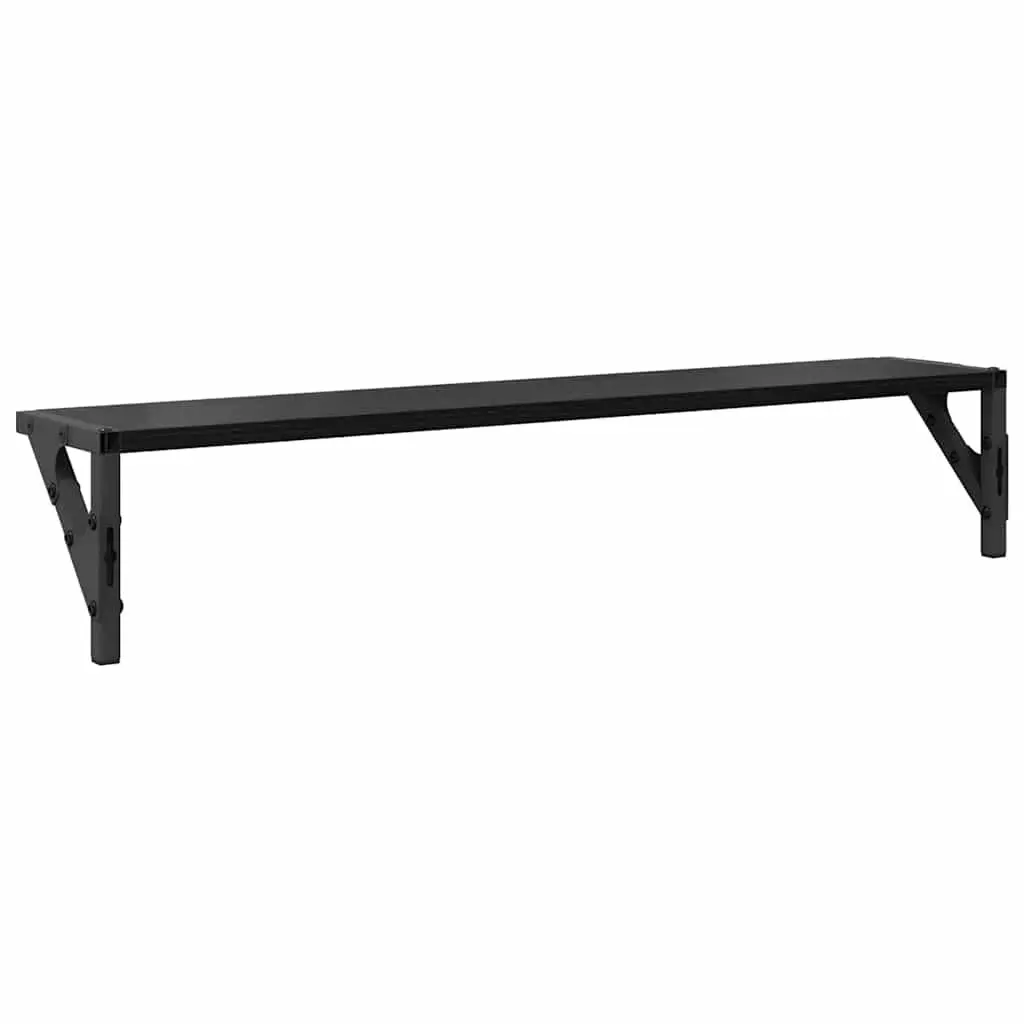 Wall Shelves Engineered Wood 80 x 15 x 15.5 cm Black 2 pcs Floating Shelves