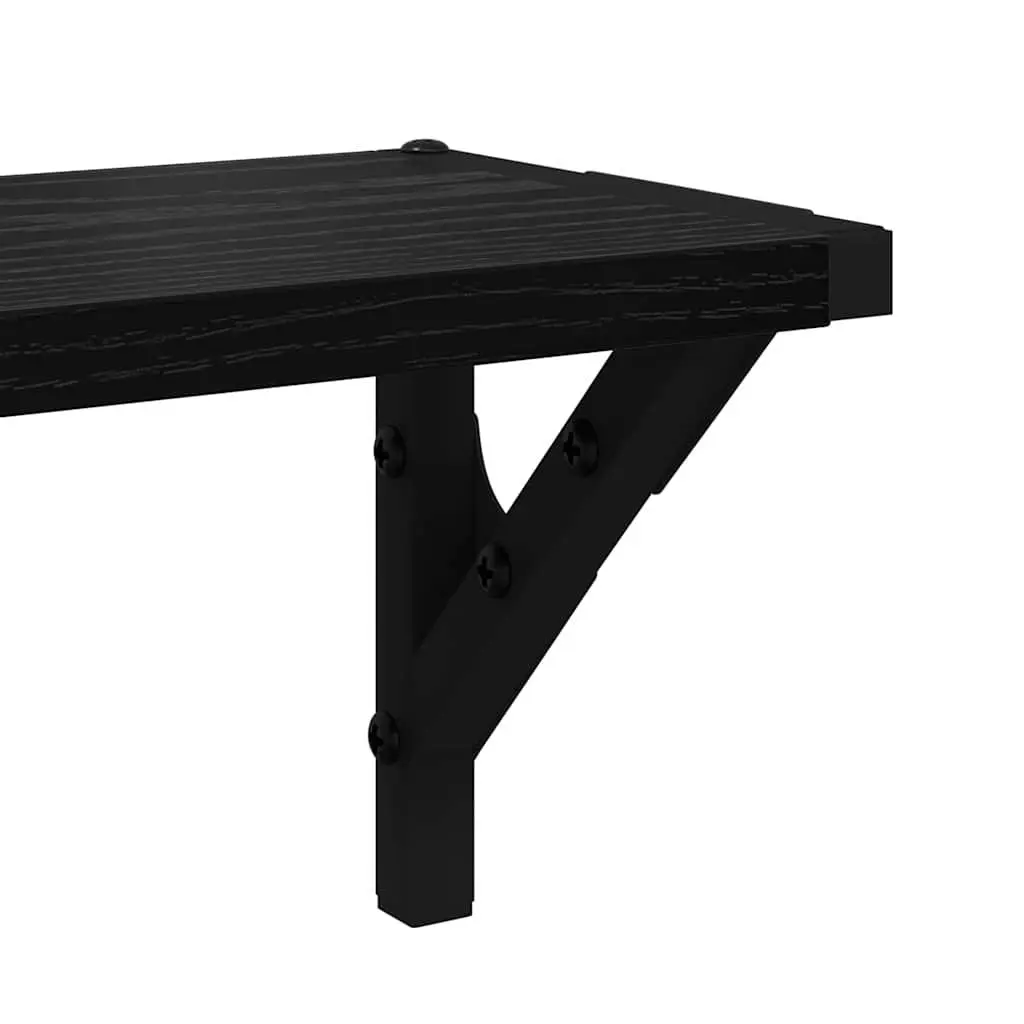 Wall Shelves Engineered Wood 80 x 15 x 15.5 cm Black 2 pcs Floating Shelves