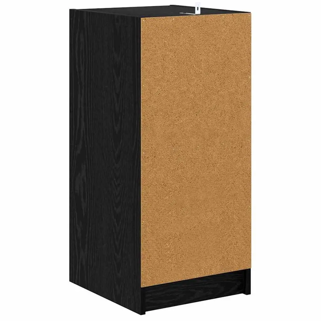 Sideboard Storage Cabinet Engineered Wood Black with Glass Doors 35x37x76cm