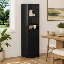 Functional Black Oak Highboard for Home Organization
