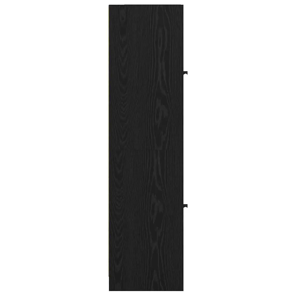Black Oak Highboard Storage Cabinet Engineered Wood Dining Room Kitchen