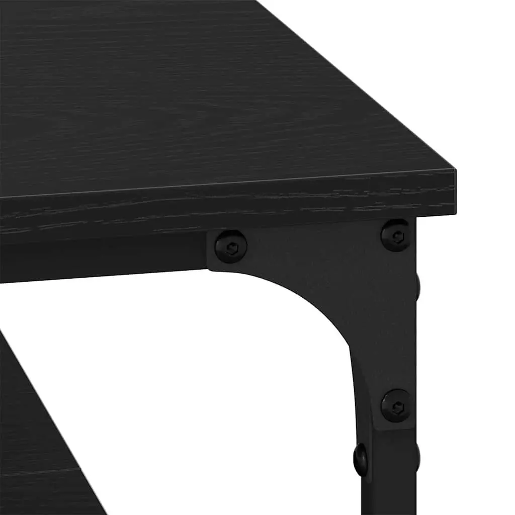 Coffee Table Engineered Wood and Metal Black Industrial Style 80 x 80 x 40 cm