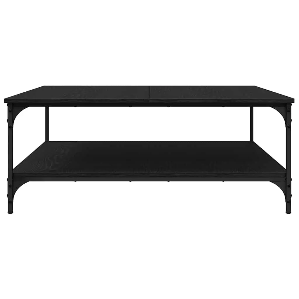 Industrial Coffee Table Engineered Wood and Metal 100x100x40cm Black