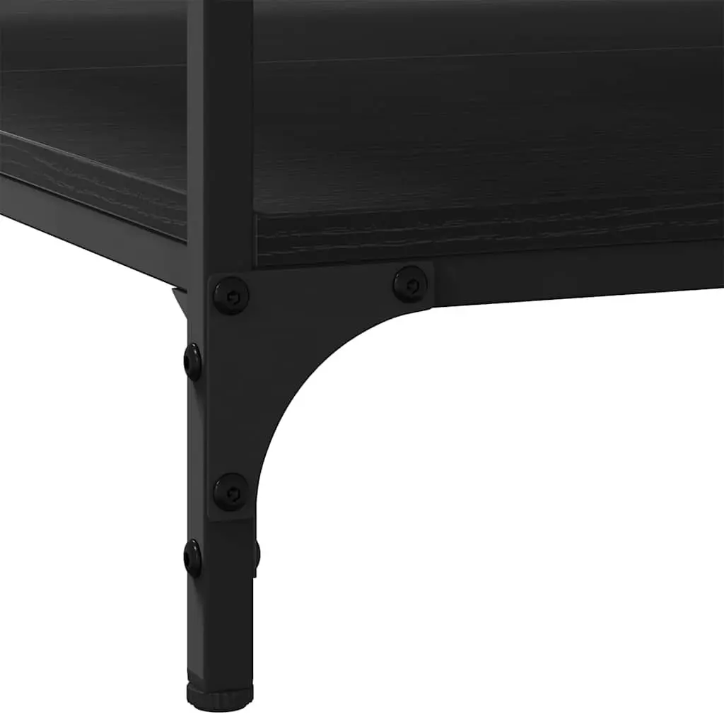 Industrial Coffee Table Engineered Wood and Metal 100x100x40cm Black