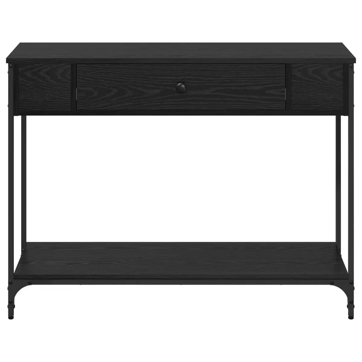 Console Table Black Oak Engineered Wood Hallway Living Room Accent End Table