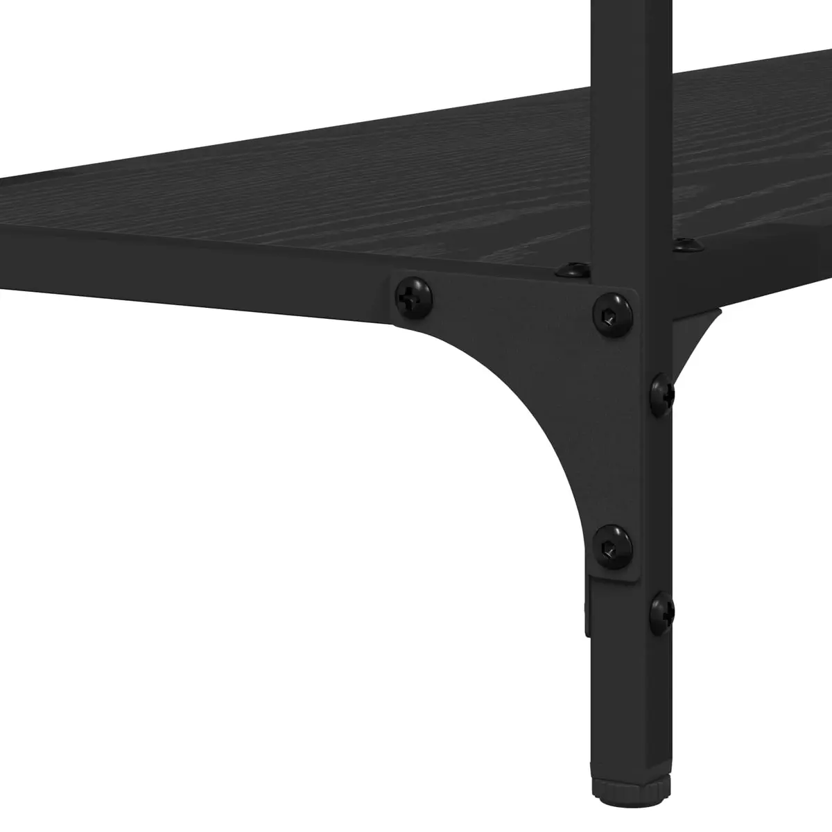 Console Table Black Engineered Wood Compact Steel Frame 101cm x 30.5cm x 75cm Industrial Style Storage Display