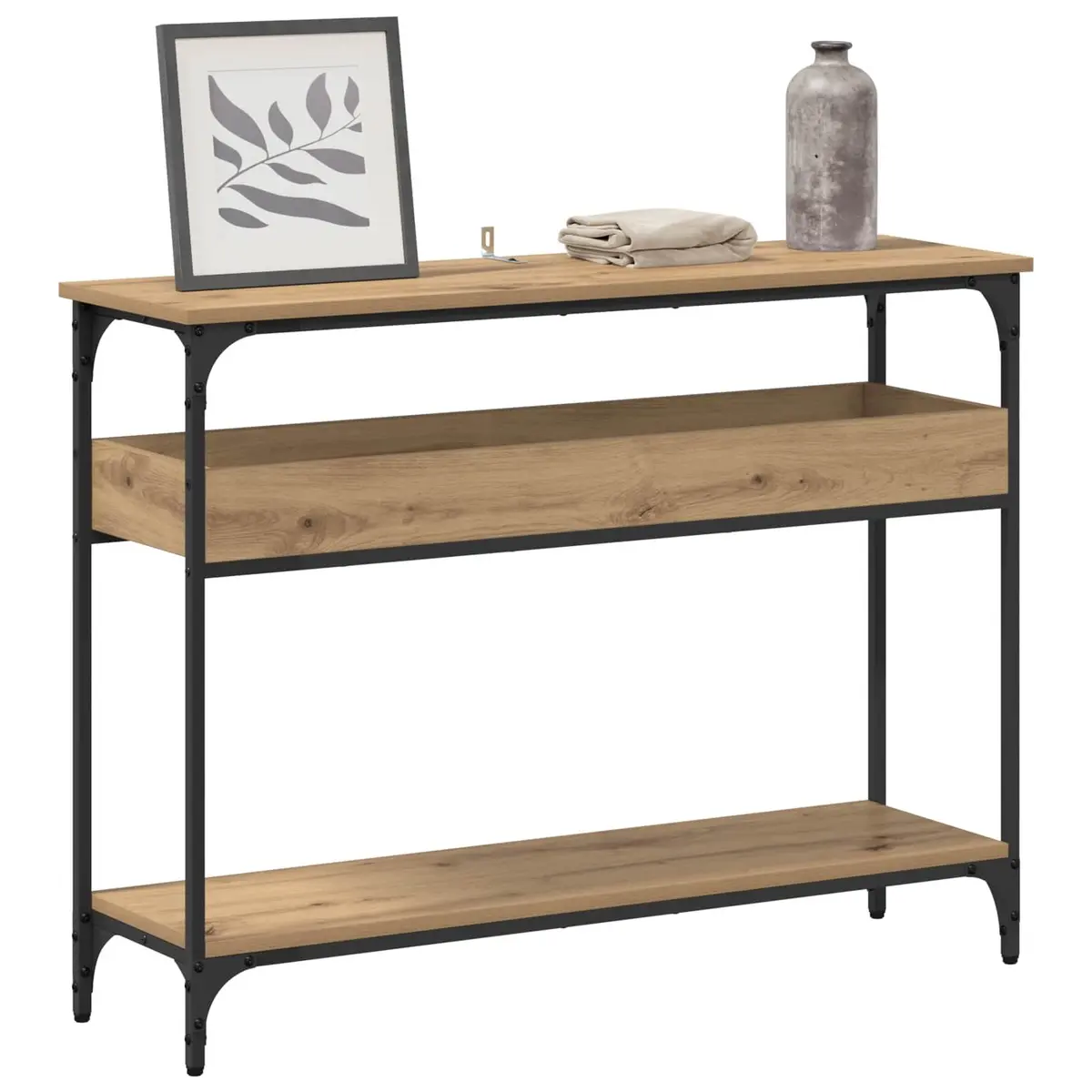 Console Table Industrial Style Engineered Wood Steel Frame Hallway Living Room