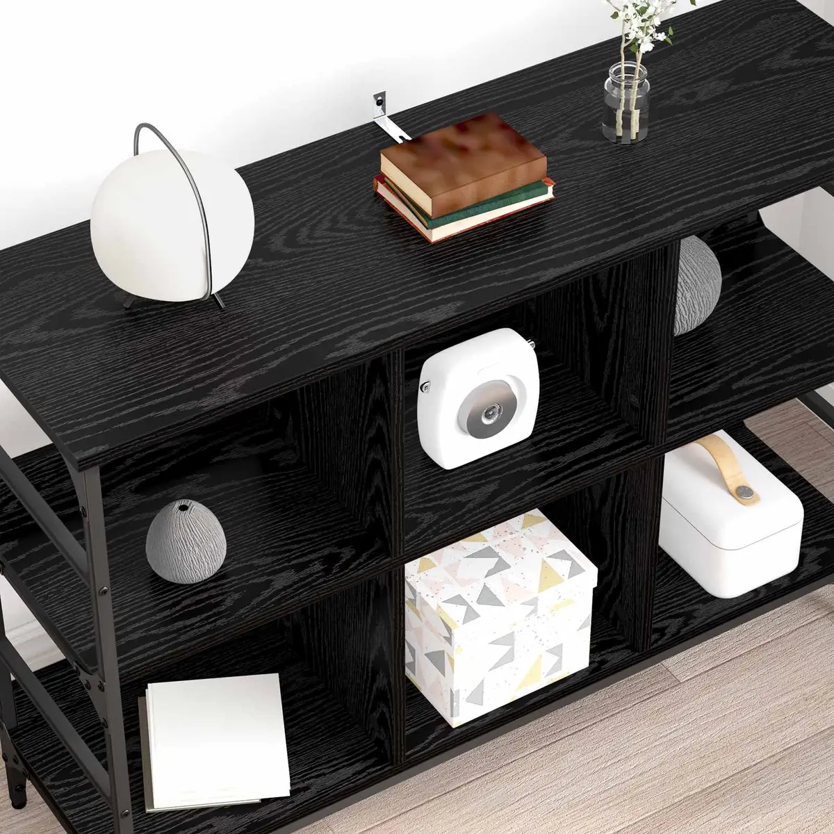Sideboard Engineered Wood 102 x 32 x 73.5 cm Black Modern Storage Cabinet