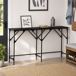 Versatile Black Oak Console Table for Entryways