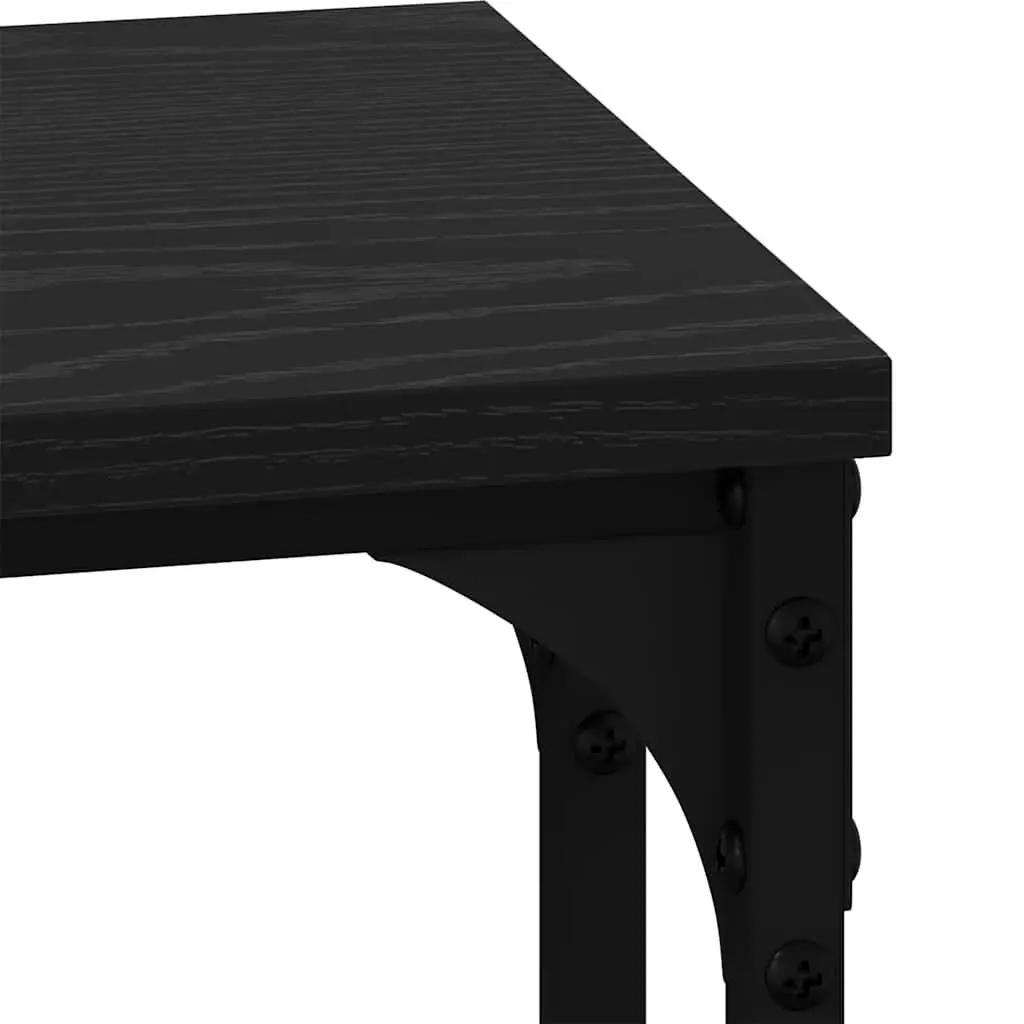 Nesting Coffee Table Engineered Wood Steel Frame 3 Piece Black Industrial Modern Living Room Accent Tables Set