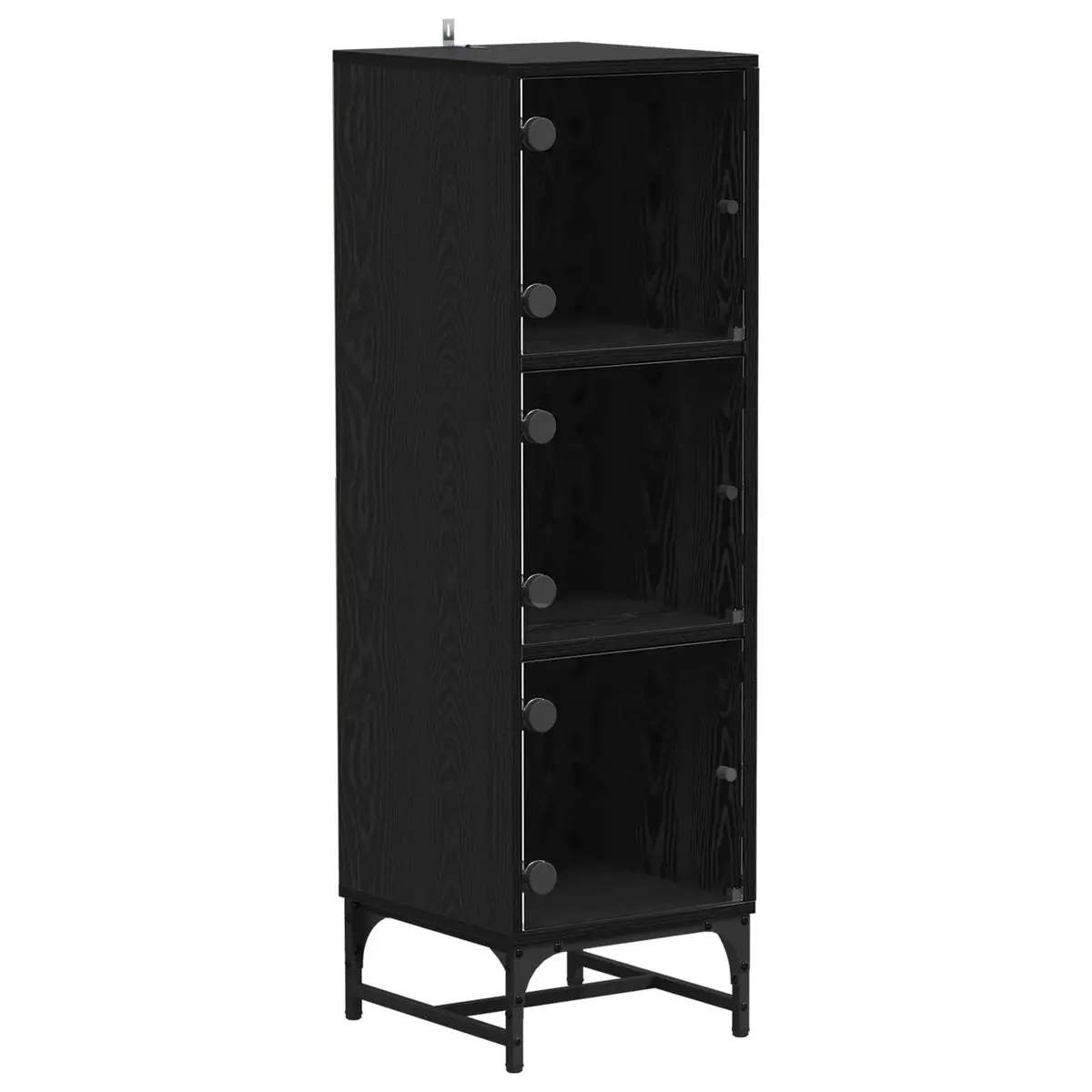 Black Sideboard Engineered Wood 35 x 37 x 117 cm Modern Storage Cabinet