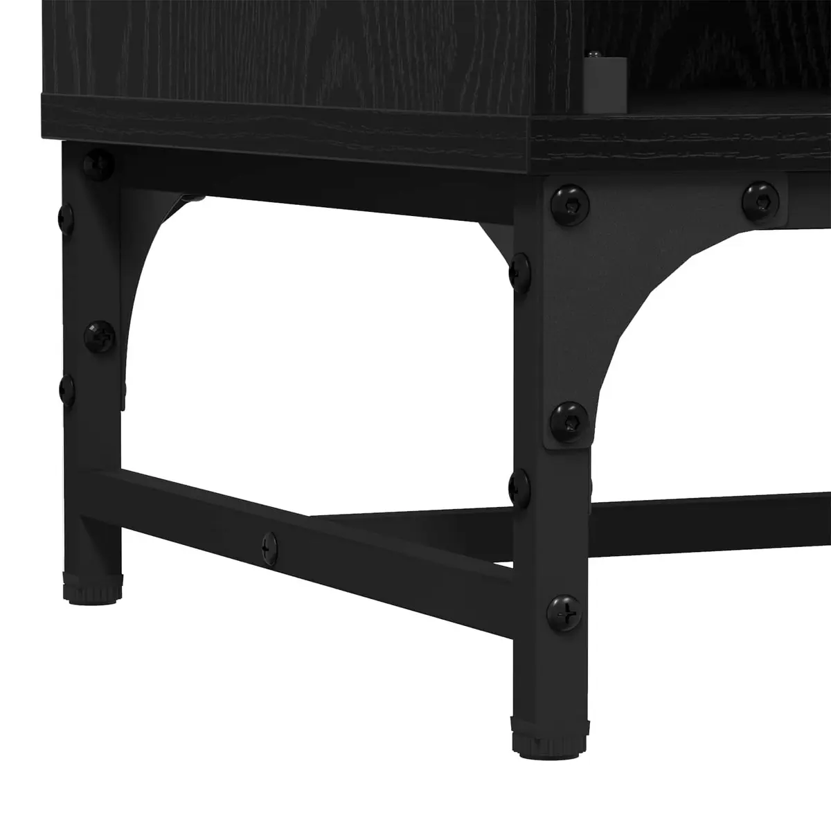 Black Sideboard Engineered Wood 35 x 37 x 117 cm Modern Storage Cabinet