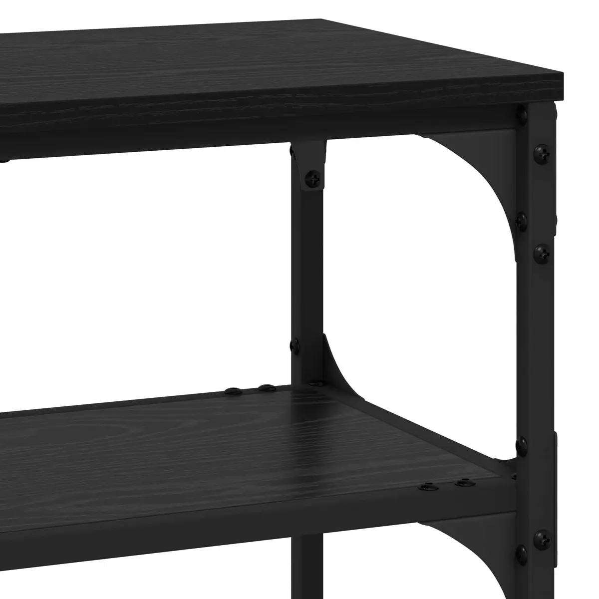 Console Table Engineered Wood Steel Frame 100 x 30 x 75 cm Black Industrial Style